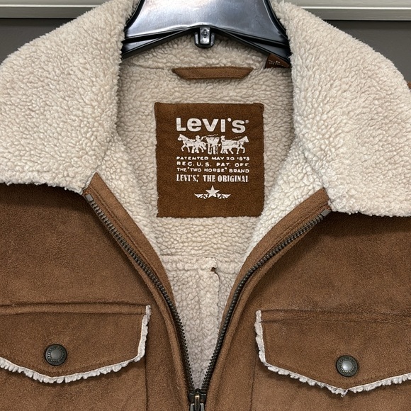 Levi’s brown faux Sherpa jacket S - Picture 2 of 7